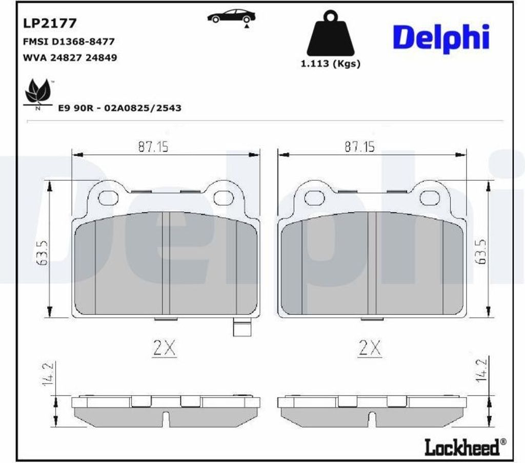 DELPHI Bremsbeläge Satz Hinten Bremsklötze für MITSUBISHI Produktbild 