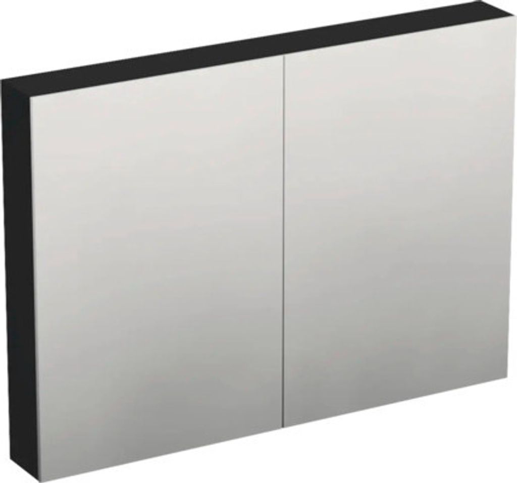 Jungborn Spiegelschrank TRENTA 100 x 14,4 x 72 cm schwarz zu U129 matt 3-türig IP 44