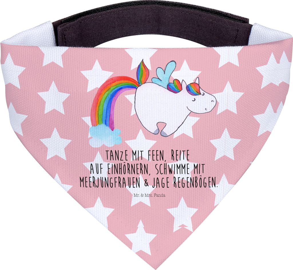 Mr. & Mrs. Panda Hunde-Halstuch Einhorn Fliegendes Pferd - Rot Pastell - Geschenk, Hunde Halstuch, Regenbogen, Tuch, Hund, Hundebandana, Glitzer, R...