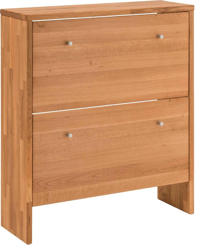 Schuhschrank Schuhkipper KIRSA 2 Klappen Wildeiche massiv geölt