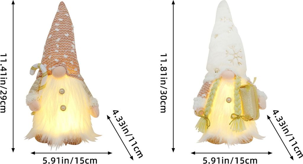 Gesichtslose Plüschpuppen mit Lichtern, funkelnde Pailletten, Weihnachtsdekoration, Geschenk, hübsches, auffälliges Weinliebhaber-Ornament