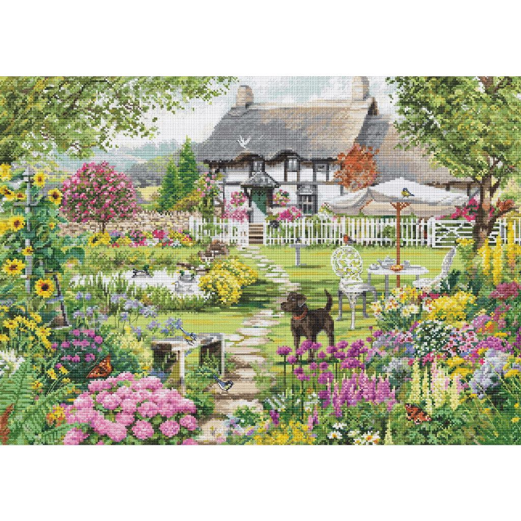 Luca-S Kreuzstich Set "Gold Collection Bauerngarten", Zählmuster, 46x32cm