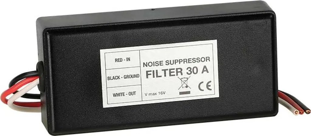 Filtre anti bruit 30A robuste avec boîtier aluminium et bornier à vis