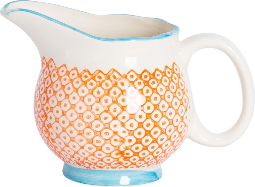 Nicola Spring handbedruckter Milchkrug – 300 ml – Orange