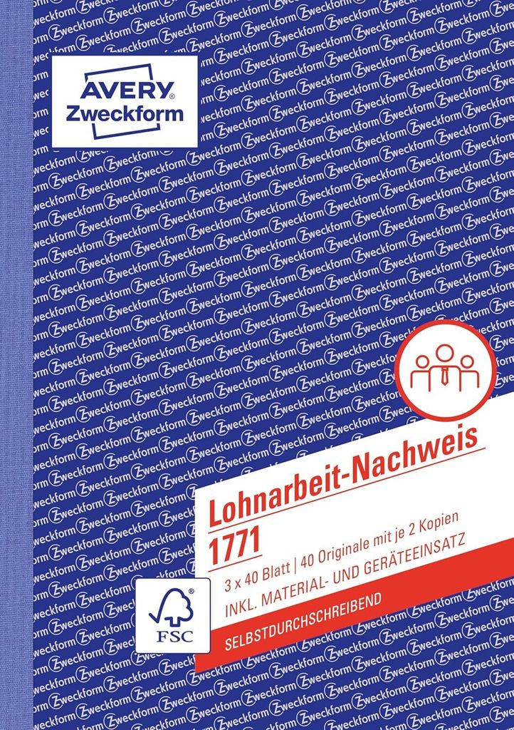 AVERY Zweckform Książka ewidencji czasu pracy 1773 Zdjęcie produktu 