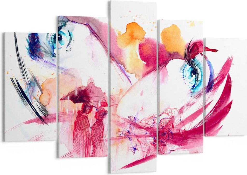 Bild auf Leinwand - Leinwandbild - weiblich Blume Sommer Flitterwochen - 150x100cm - Wand Bild - Wanddeko - Leinwanddruck - Bilder - Kunstdruck - L...
