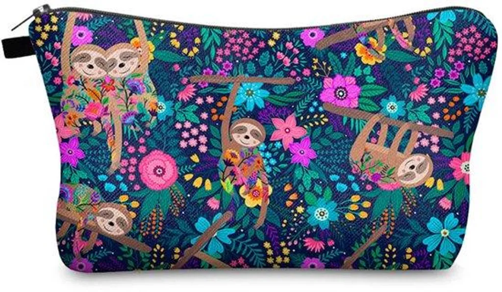 Trousse de toilette rose imperméable avec compartiments pour cosmétiques