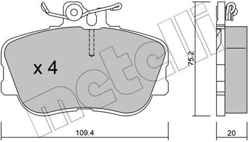 METELLI Bremsbeläge Satz Vorne Bremsklötze passend für MERCEDES-BENZ C-Klasse Limousine (W202) 22-0158-0
