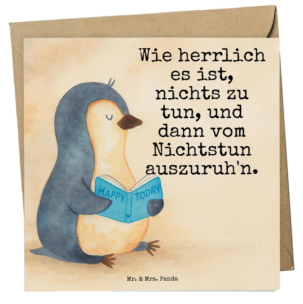 Mr. & Mrs. Panda Glückwunschkarte Pinguin Buch Design - Weiß - Geschenk, Grußkarte, Lesen, Urlaub, anlasskarte, faltkarte, Klappkarte, doppelkar...