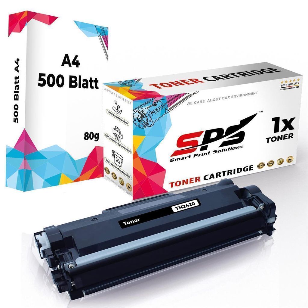 1x Toner TN2420 TN-2420 Schwarz Kompatibel für Brother MFC-L2710DW + DIN A4 Druckerpapier 500 Blatt