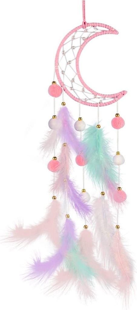 Traumfänger, Traumfänger mit Lichtern, handgefertigter Traumfänger mit bunten Federn für Vintage-Hochzeit, Wandbehang, Heimdekoration, Ornamente