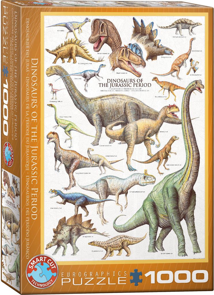 1000 Teile Puzzle - Puzzle - Dinosaurier der Jura Zeit + Puzzle Zubehör