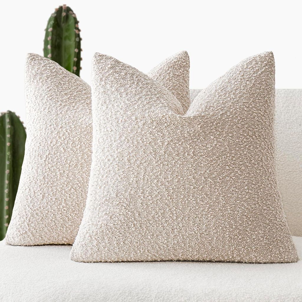 Set mit 2 schlichten Schlingenüberzügen 45x45cm, strukturiert und komfortabel, für den Innenbereich