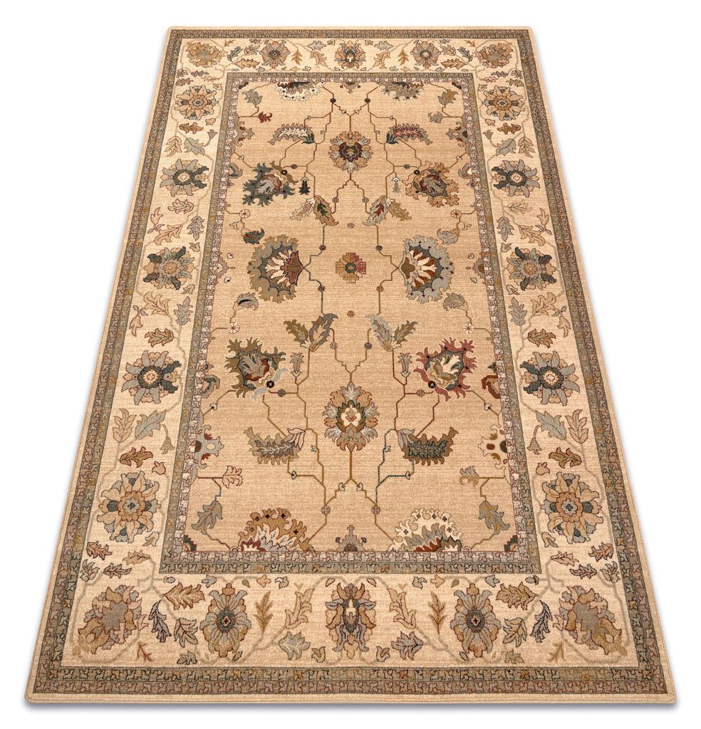 Tapis en laine POLONIA Loare Cadre crème beige 170x235 cm Image du produit 