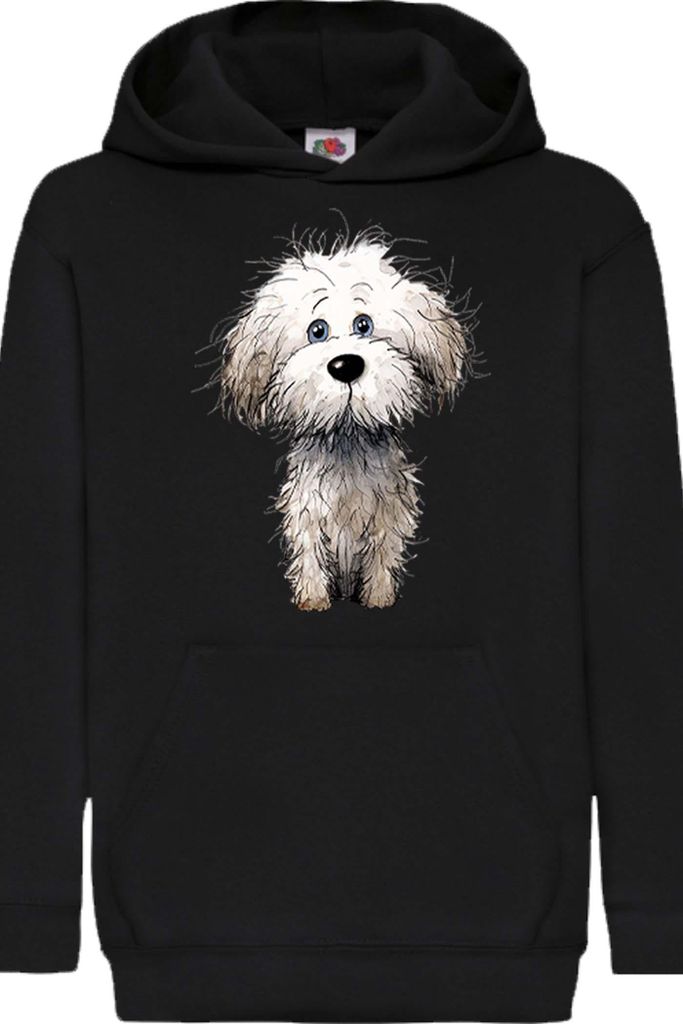 Kinder Kapuzenpullover Funny Dogs Breeds Bichon Frise Dog Breed, 9-11 Jahr - 140 / Schwarz