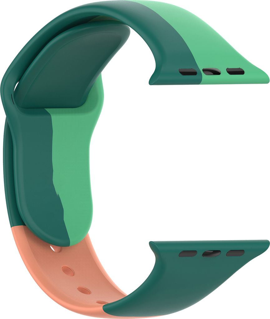 Armbandwächter Drei-Farbton-passende Bergsteigerschnalle-Design Silicon Multi-Color-Uhrengurt für Apple Watch 1/2/3/4/5/6-Grünblaues Pulver-Grö...