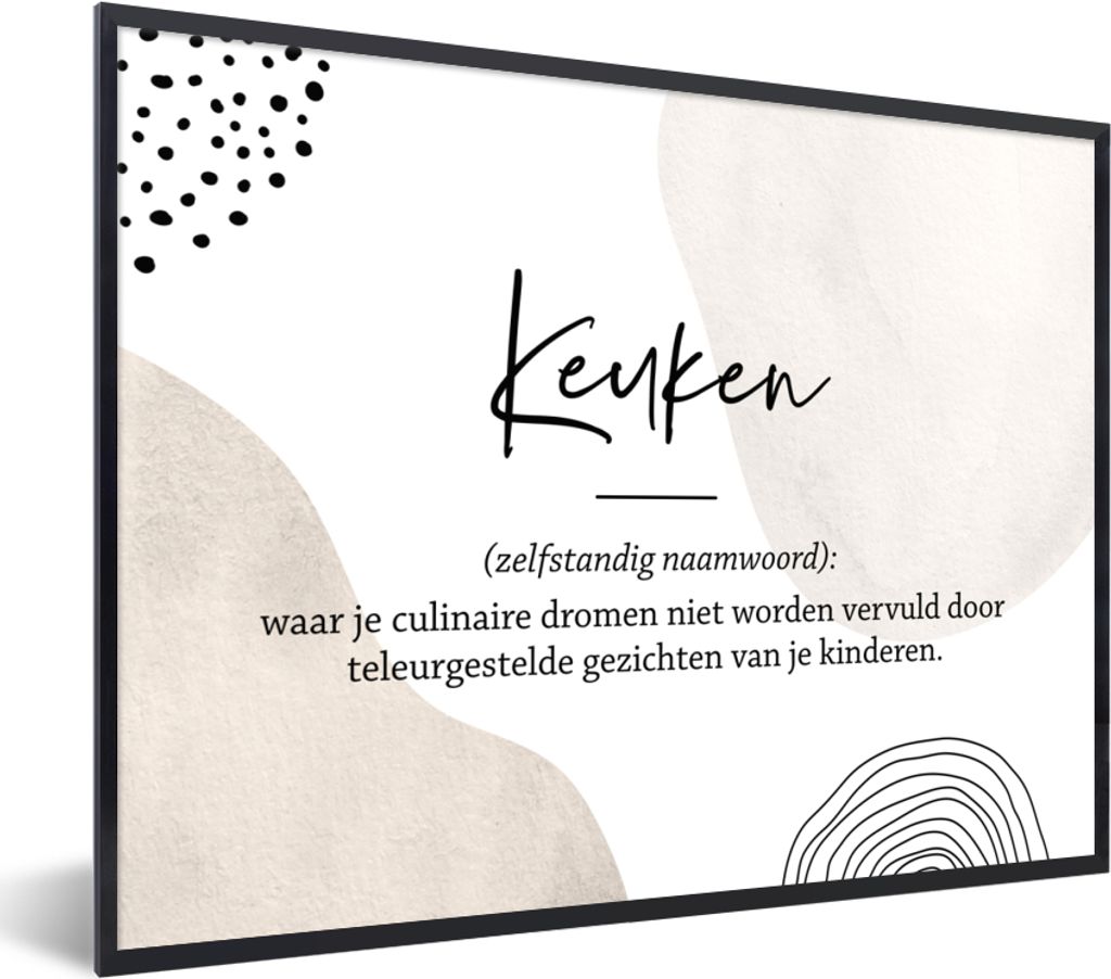 MuchoWow Gerahmtes Poster Küche - Zitate - Sprichwörter - Küche - Definition - Wörterbuch - Opa 40x30 cm - Poster mit Schwarzem Bilderrahmen ...