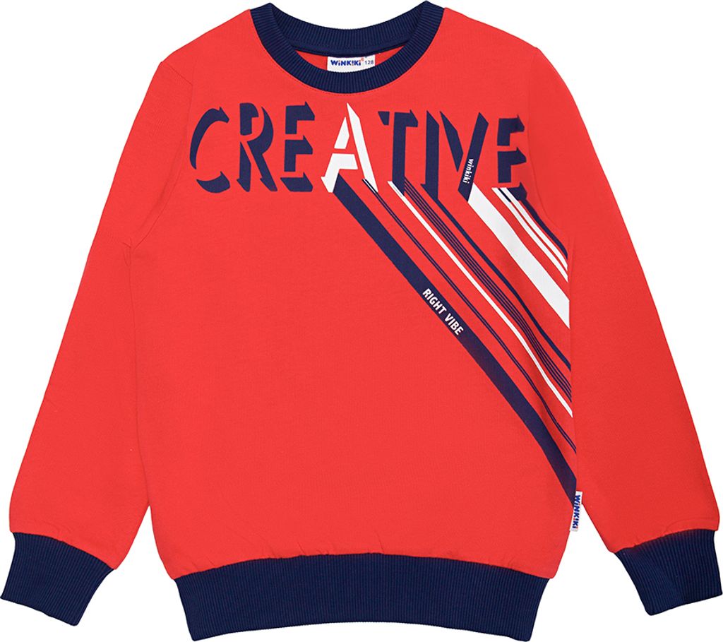 Jungen-Sweatshirt Creative - Rot - 128