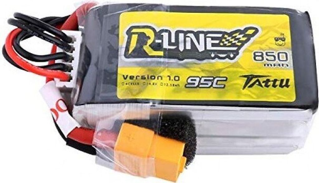 Tattu R-Line 850mAh 4S 95C 14.8V Lipo Akku XT60