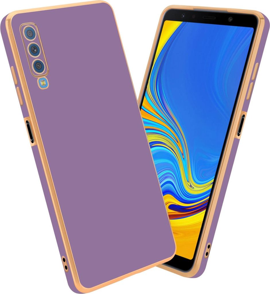 Cadorabo Schutzhülle für Samsung Galaxy A7 2018 Hülle in Lila Handyhülle TPU Silikon Kameraschutz Etui Case