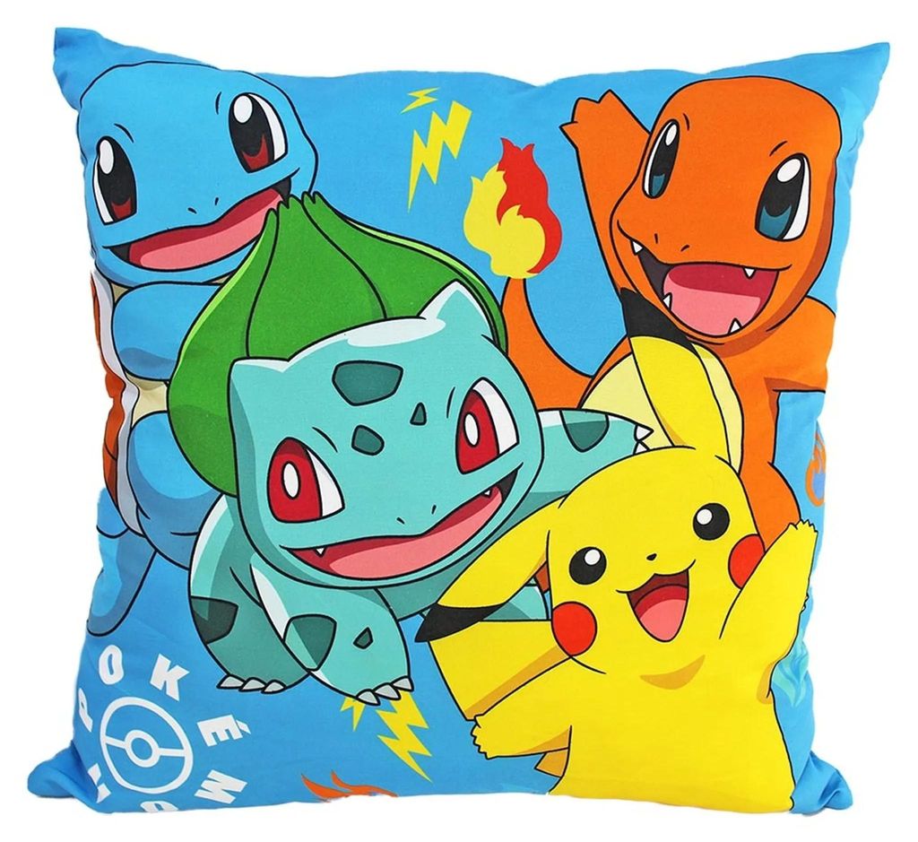Pokemon Kissen 40 x 40 cm mit Pikachu & Starter Pokemon