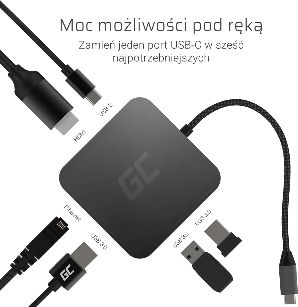 Plus de ports pour votre ordinateur : Station USB-C Green Cell Argent - 2