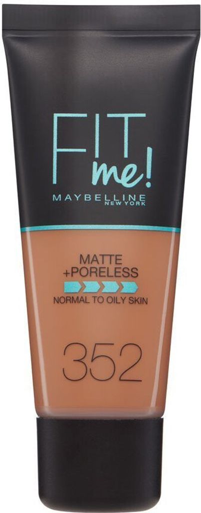 Maybelline Fit Me Foundation Matte & Poreless Full Coverage Blendable for Normal to Oily Skin 30ml 352 Truffle