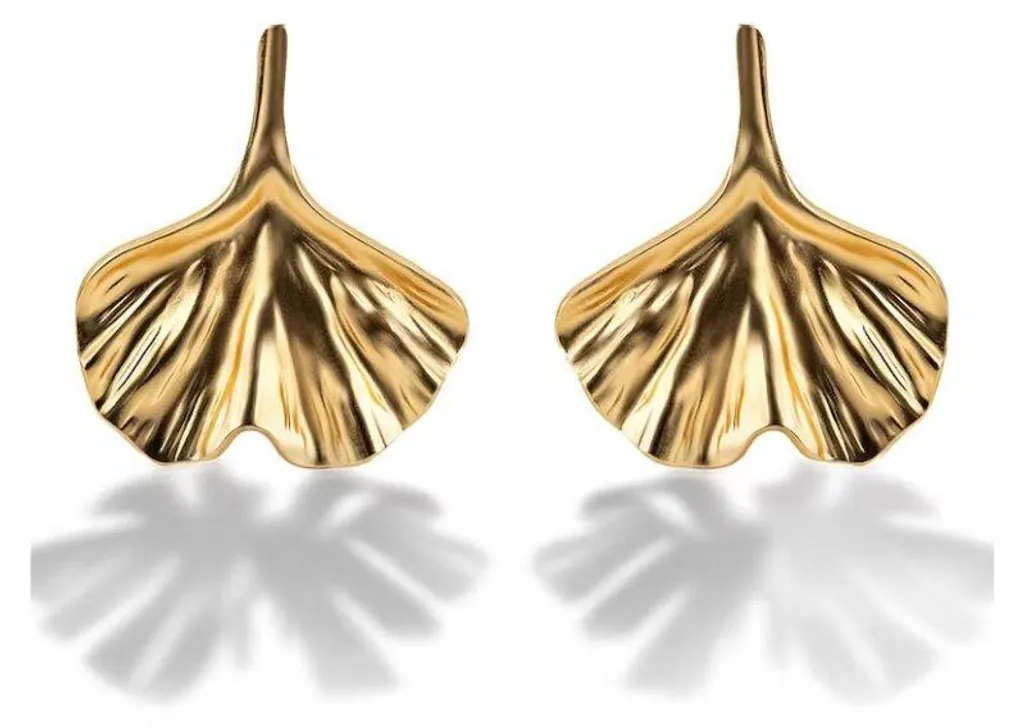 Boucles d'oreilles pendantes dorées motif feuilles pour femme Juliette