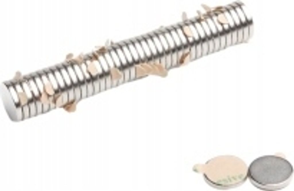 Magnes Neodymowy Walcowy  10x1,5 mm N38 z klejem 3M 1 Zdjęcie produktu 