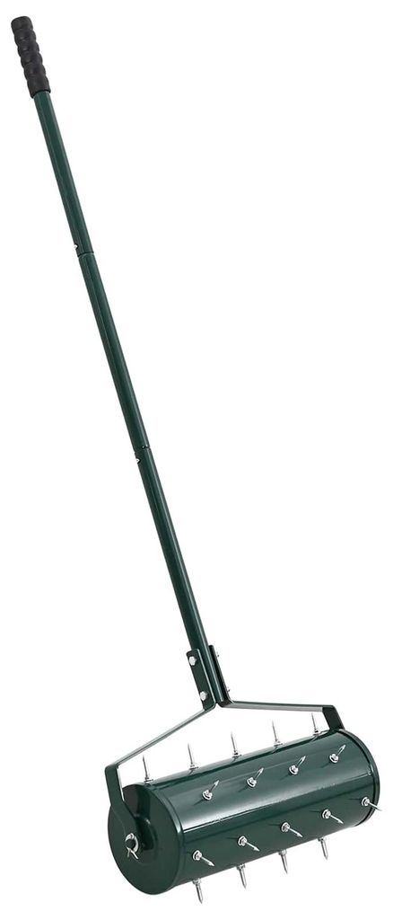 Rasenroller mit Luftungszangen Grün 128 x 38 cm Stahl