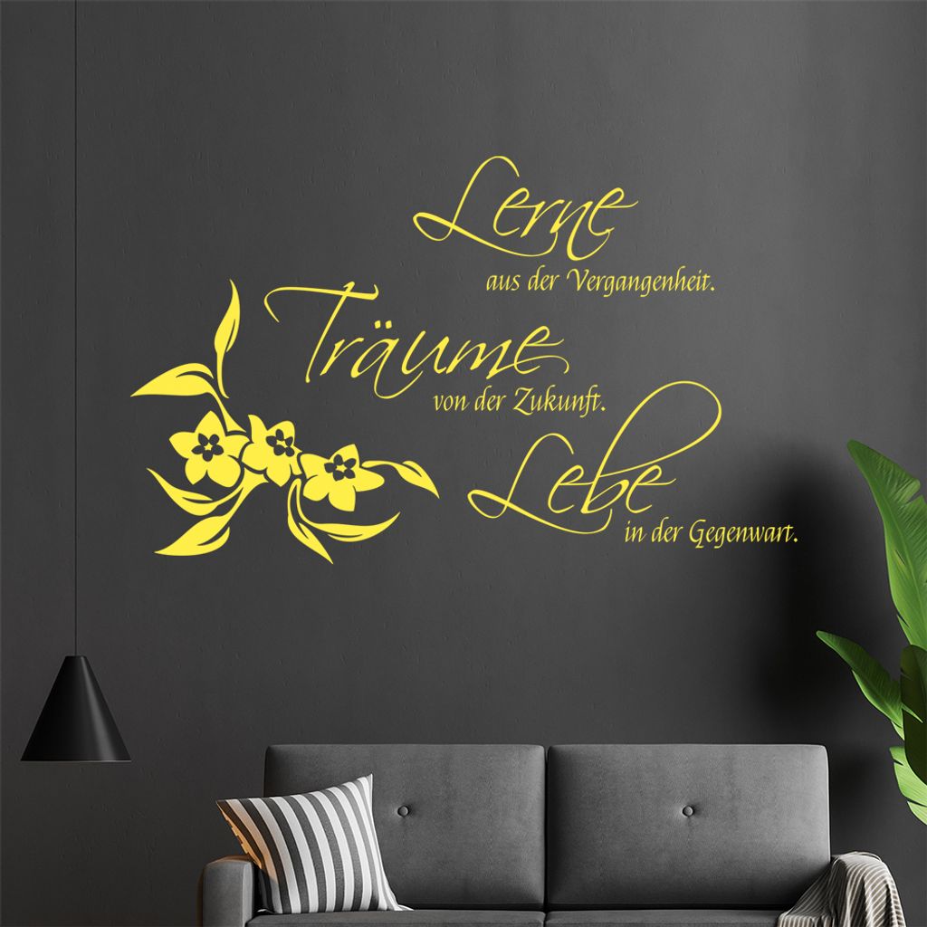 Lerne aus der Vergangenheit... Wandtattoo in 6 Größen - Wandaufkleber Wall Sticker - Dekoration, Küche, Wohnzimmer, Schlafzimmer, Badezimmer