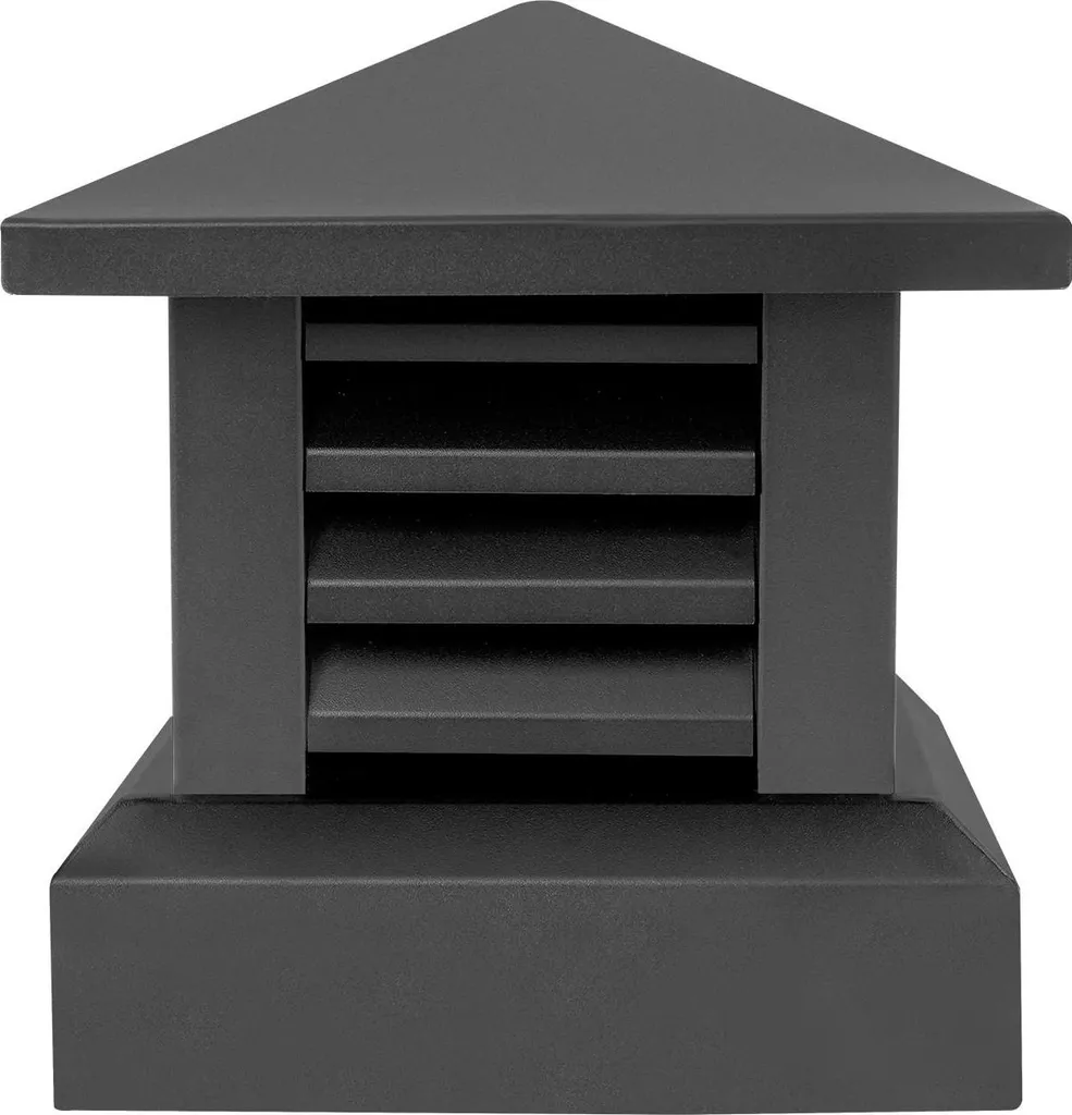 Chapeau de cheminée extracteur noir en alu 1.2mm de 25.5x25.5 cm