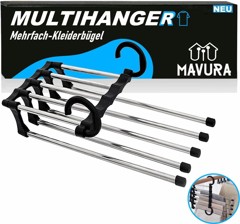 MULTIHANGER Kleiderbügel Edelstahl Wäschebügel Hosen Kleiderhaken platzsparend