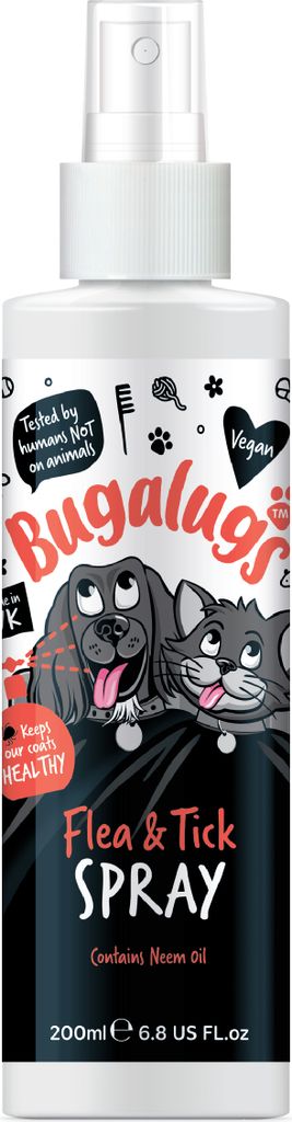 Bugalugs Floh- & Zecken-Spray für Hunde & Katzen – Mit Neemöl 200 ml
