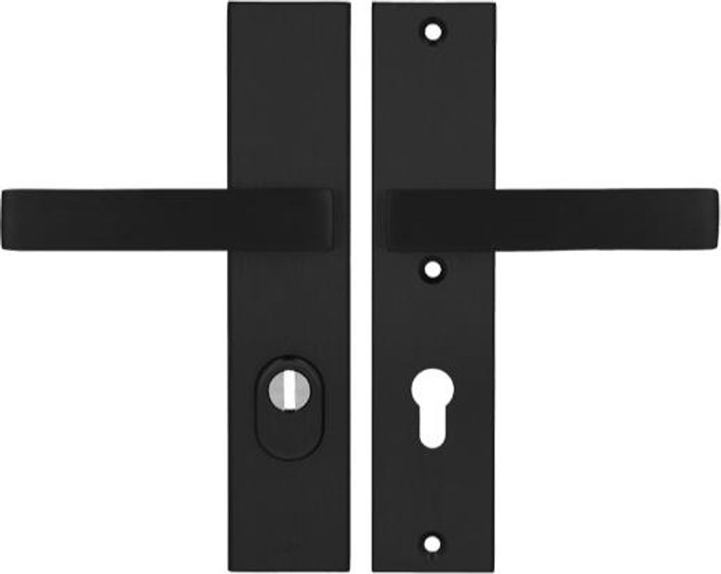 Axa ROYAL ++ 72 WB Griff Klasse 3 mit FLEX-Einsatzschutz (Brandschutz), Farbe F8 - Schwarz (Türstärke 74-83 mm)