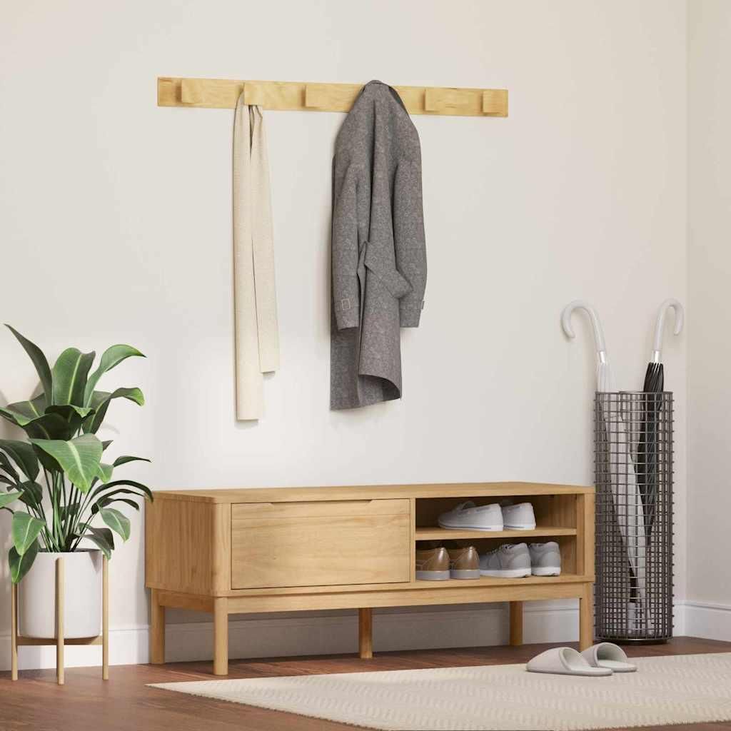 "Schlussverkauf" Sitzbank Langlebig - Flurbank 1 PC - Für den Flur - FLORO Wachsbraun 115x40x45 cm Massivholz Kiefer C15568