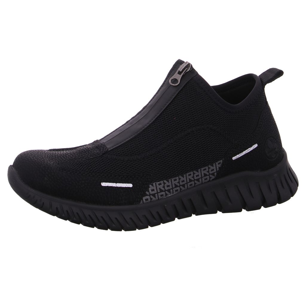 Rieker Damen High Top Sneaker Stiefelette Reißverschluss lose Einlagen M5351, Größe:37 EU, Farbe:Schwarz