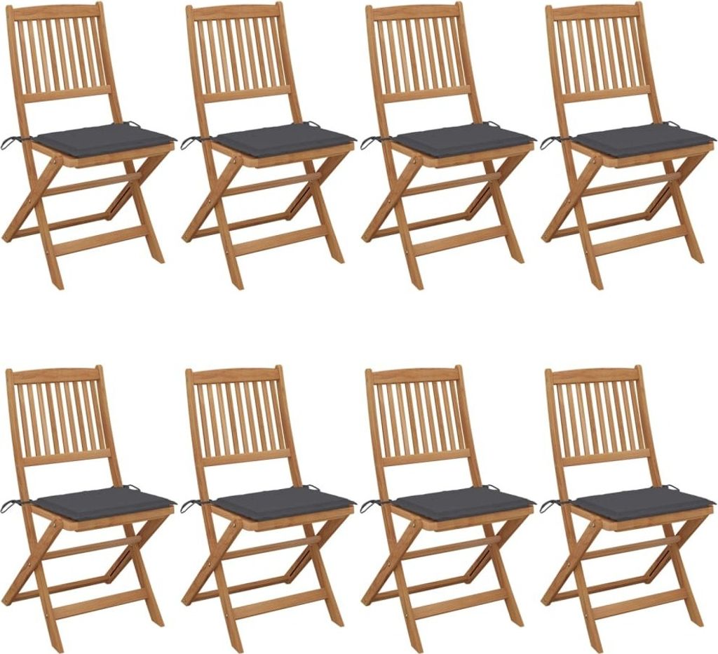 Maison Exclusive - Klappbare Gartenstühle 8 Stk. mit Kissen Massivholz Akazie