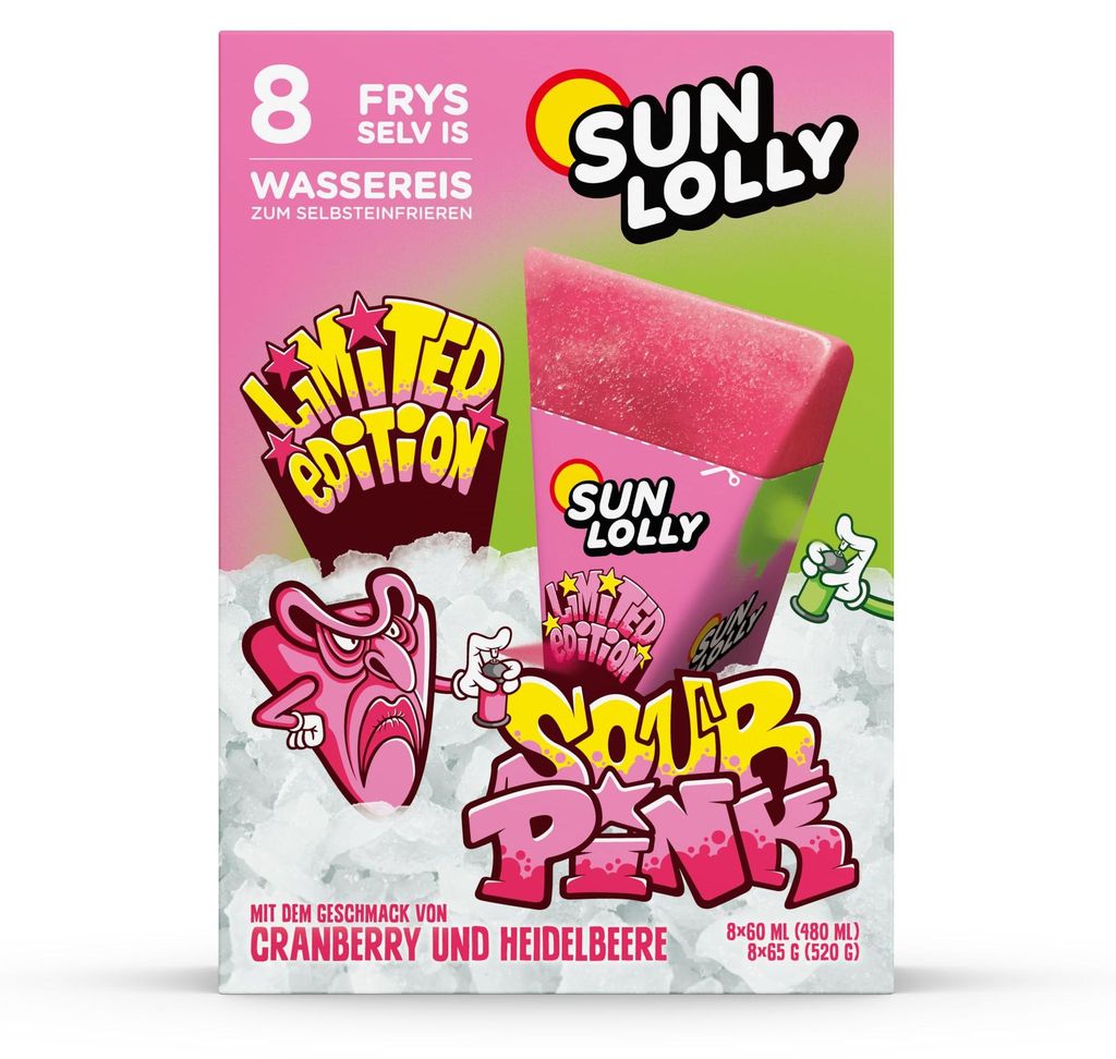 Sun Lolly Sour Pink – vodní nanuky 8 x 60 ml k vlastnímu Obrázek produktu 
