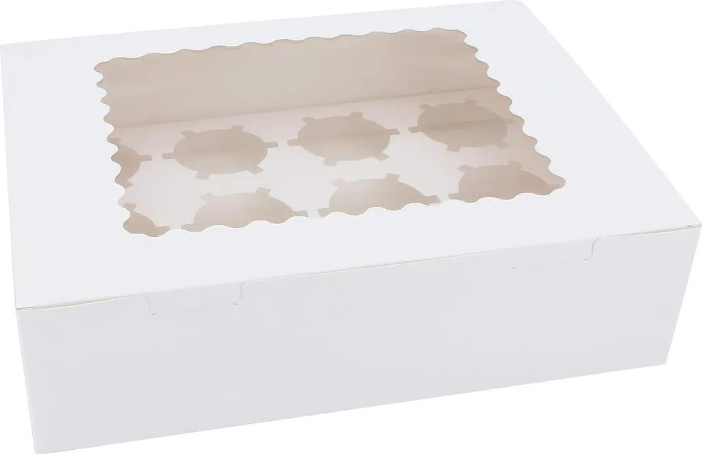 Lot de 10 Boîtes à Cupcakes Blanches avec 12 Inserts Modulables Pro