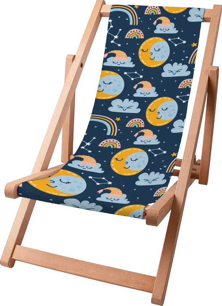 Dreamroots Sdraio Mare Bambini Legno Pieghevole - Stile Night Night