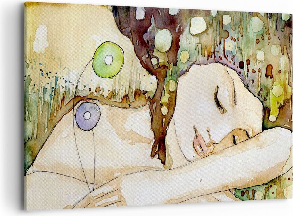 Bild auf Leinwand - Leinwandbild - Frau modern - 120x80cm - Wand Bild - Wanddeko - Wandbilder - Leinwanddruck - Bilder - Kunstdruck - Wanddekoratio...