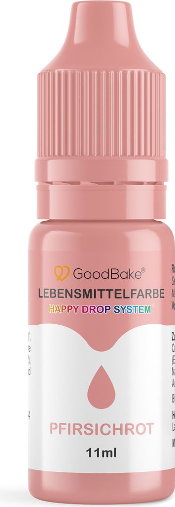 GoodBake Lebensmittelfarbe Pastell Pfirsichrot, vegan, zuckerfrei, glutenfrei