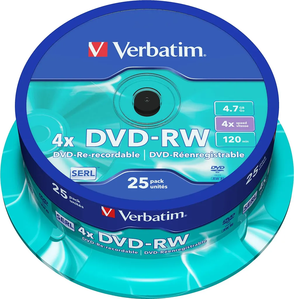 Graveur DVD-RW Verbatim 43639 4.7Go | Pour Sauvegarde et Archivage 4X
