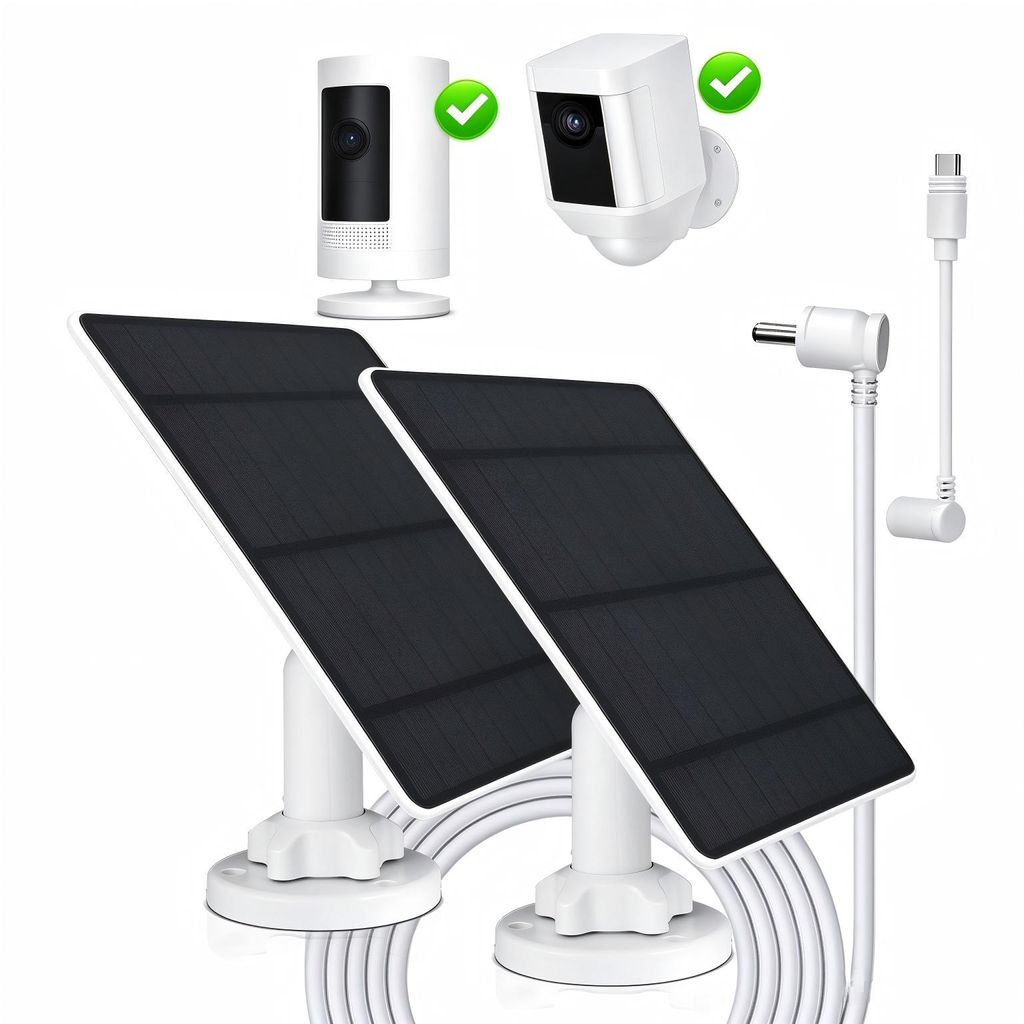 2 Pack 5W Solarpanel für Ring Kamera, Kompatibel mit Ring Produktbild 