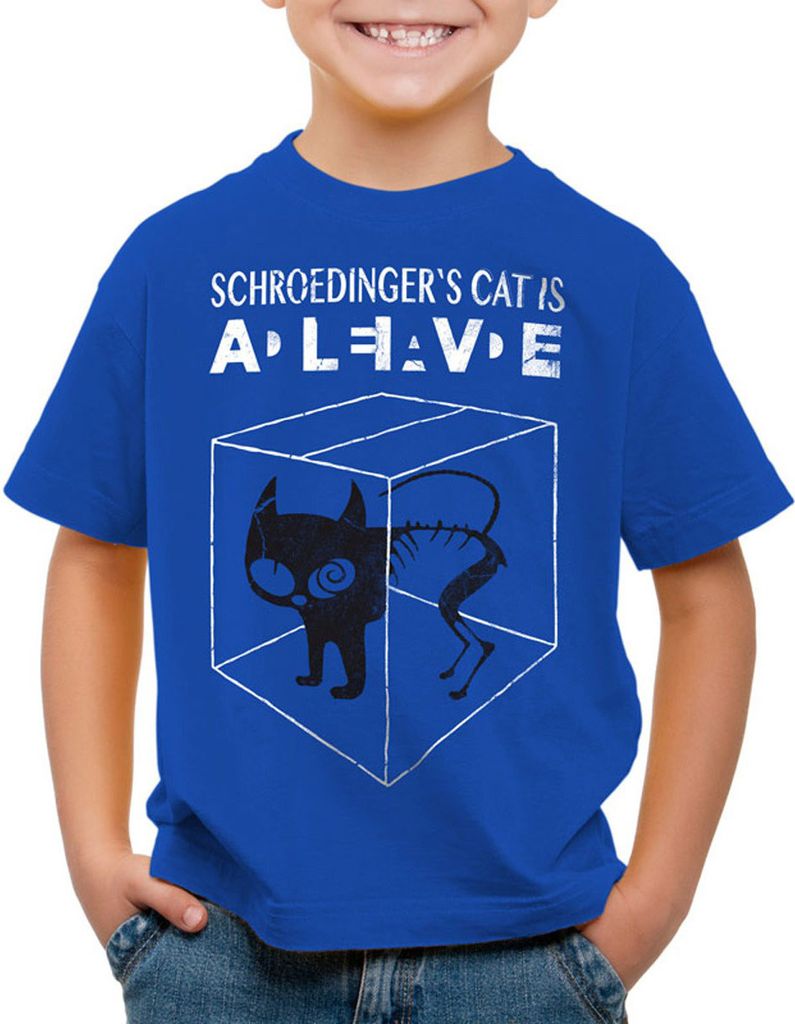 style3 Sheldon Schroedingers Katze Kinder T-Shirt Bekleidung alive dead Physik experiment
