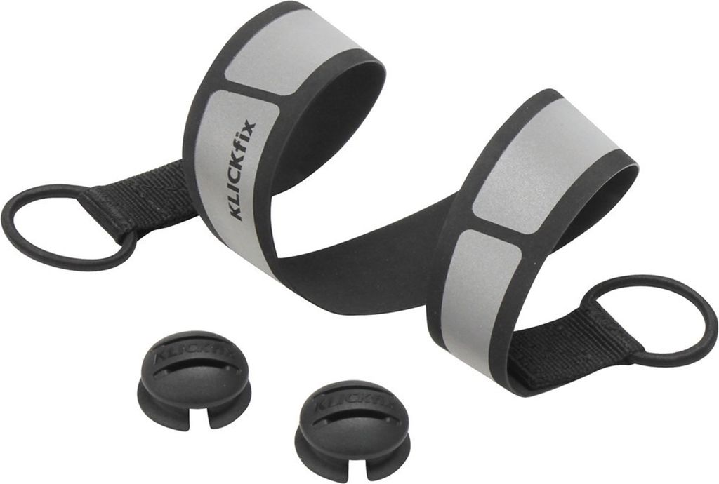KLICKfix Reflektorband SeeMe 51x4x1,5cm, für Körbe, schwarz/silber