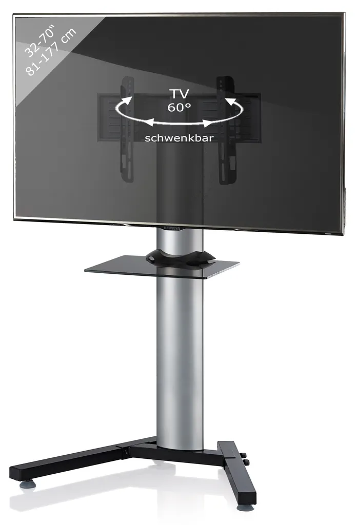 Meuble TV VCM Stadino Mini ZW support aluminium 125x90 cm