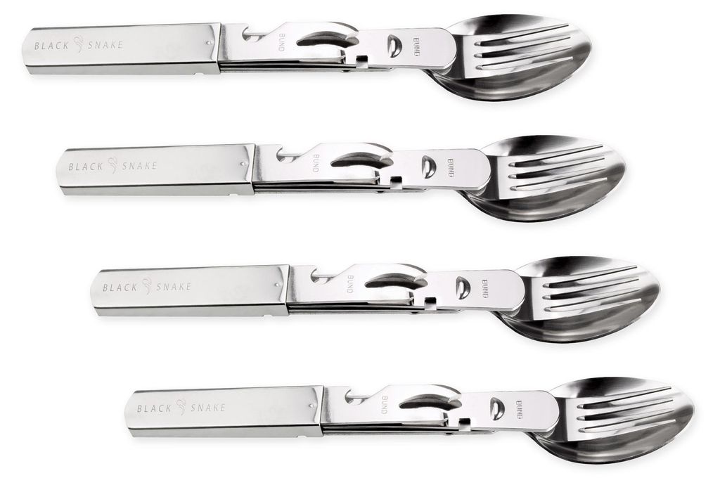 Black Snake Campingbesteck Edelstahl Essbesteck Set mit Produktbild 