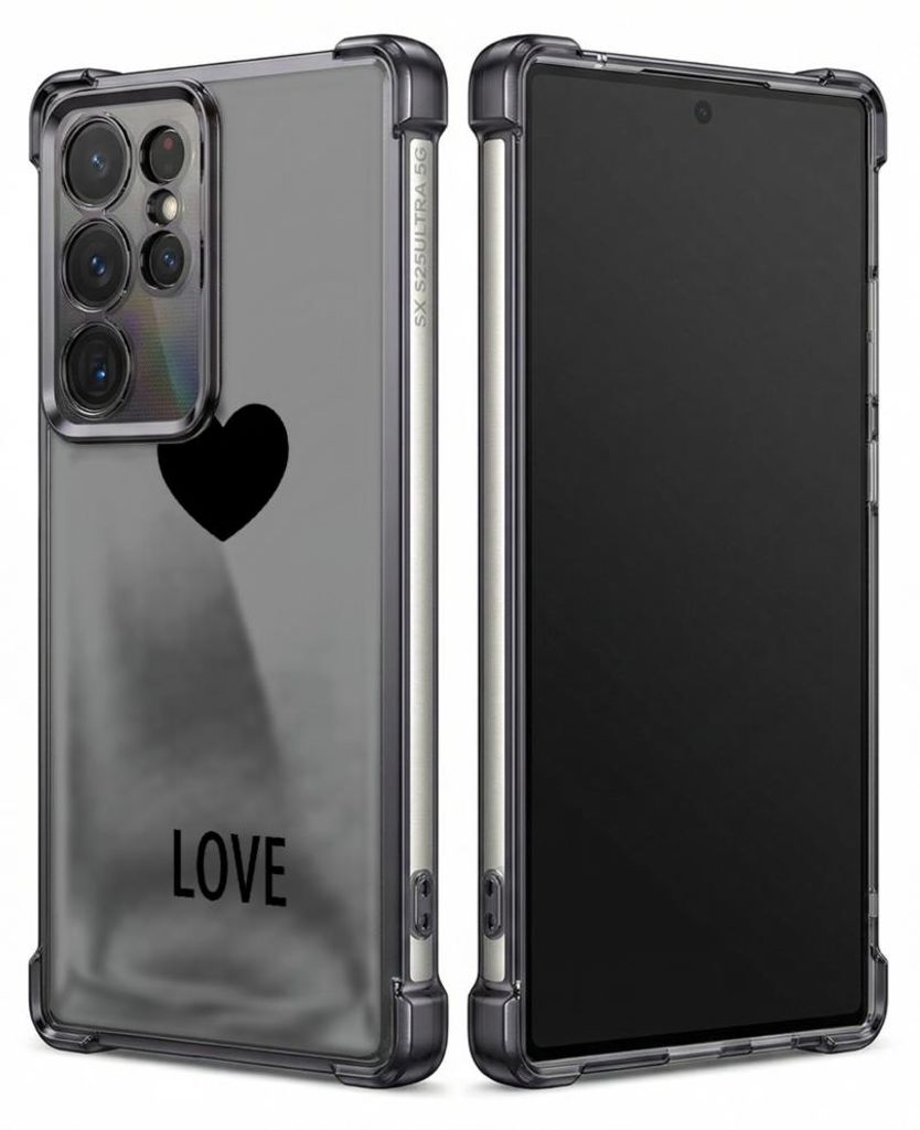 Personalisierte Hülle mit Bild für Samsung Galaxy S23 Elektroplattiert TPU Stoßdämpfer Handyhülle mit Herz-Liebesmuster-Druckdesign